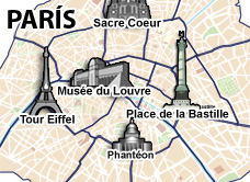 mapa hoteles París